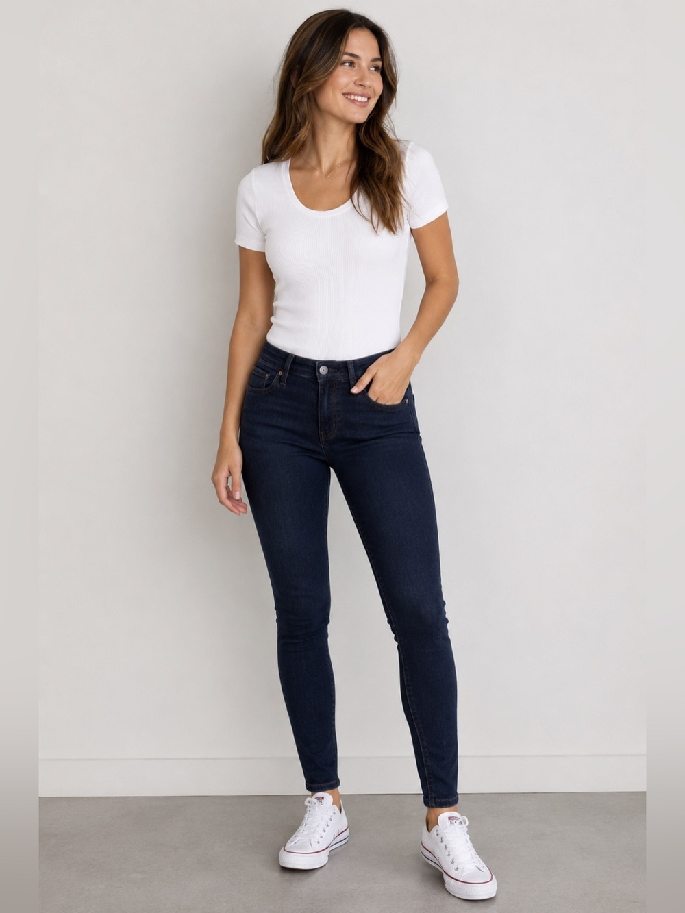 Levi's 535 Dark Blue Women's Skinny Leggings Jeans Size 27 32 Casual Denim